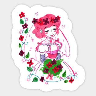 Pink Haired Bride Sticker